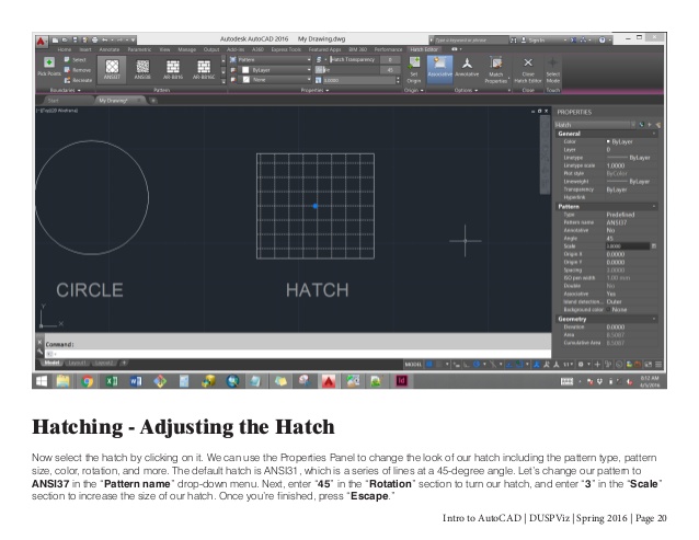 hatch pattern location autocad 2016